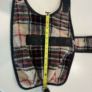 Foggy Mountain Tan fleece plaid dog coat S/M